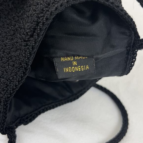 The Sak Crochet Mini Crossbody Purse Black - Picture 4 of 4